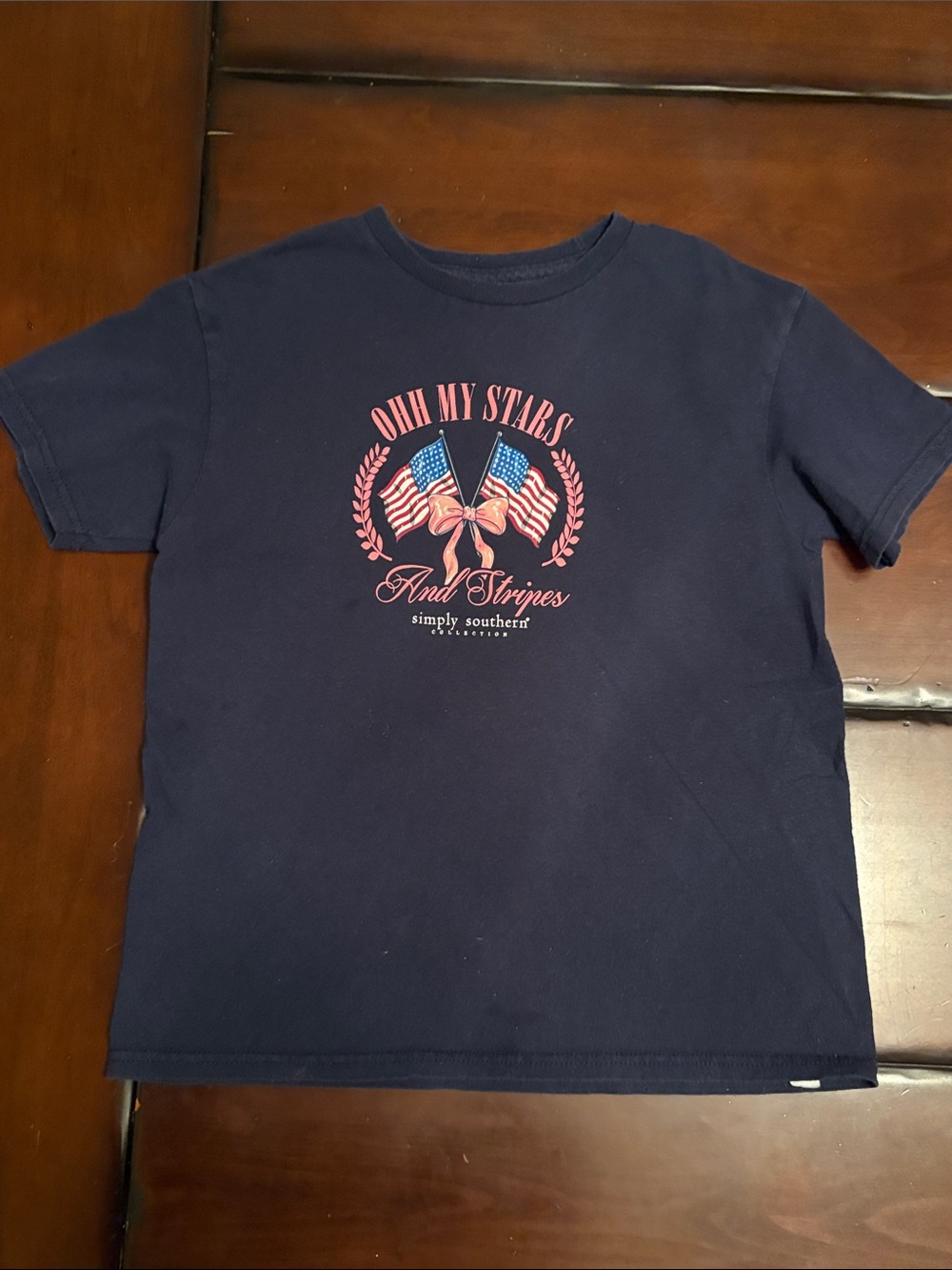 Simply Southern Girls Navy "Ohh My Stars and Stripes" T-Shirt
